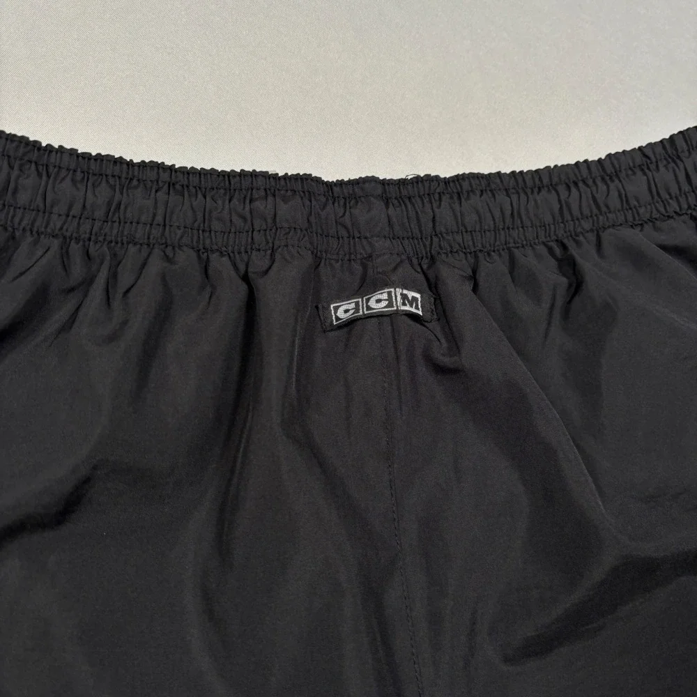 Vintage CCM Track Pants Mens XL Black Mesh Lined  Windbreaker Warm ups Korea